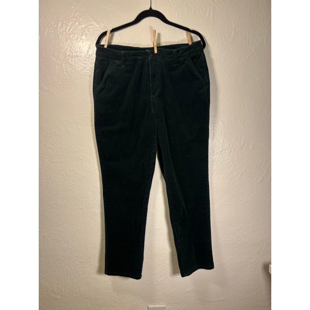 Jones & Co Dark Green Corduroy‎ Pants Sz 14 Cabincore Fisherman Christmas